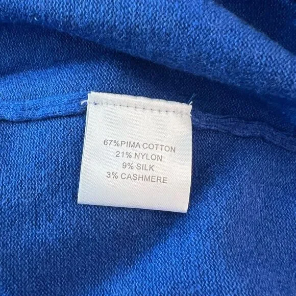 Peter Millar Blue Cotton Blend Crew Neck Long Sleeve Knit Sweater Size XL - Picture 8 of 10